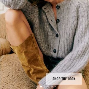 Sezane Emile cardigan mottled grey size small